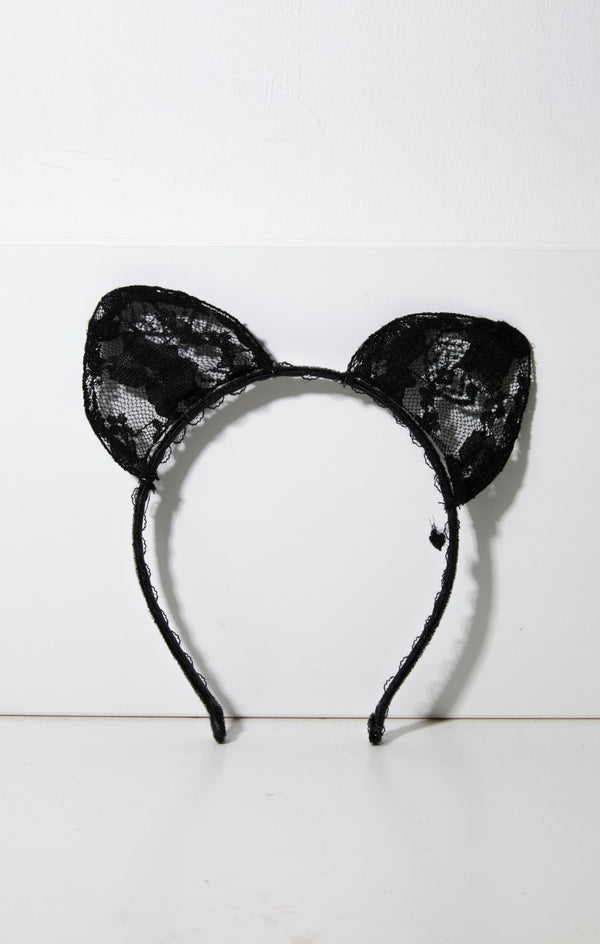Femme Luxe Black Halloween Filigree Cat Ears Headband - Gabrielle