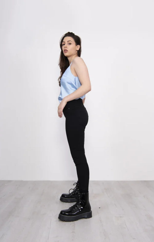 Femme Luxe Black High Waist Skinny Stretch Jeans - Vivara