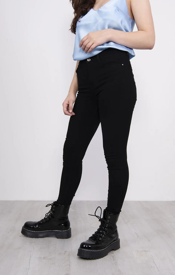femme luxe Black High Waist Skinny Stretch Jeans - Vivara