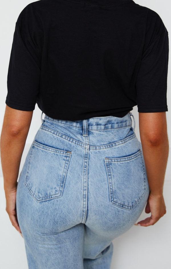 Femme Luxe Black Oversized 'Chicago' Slogan Print Short Sleeve T-Shirt - Dalisha