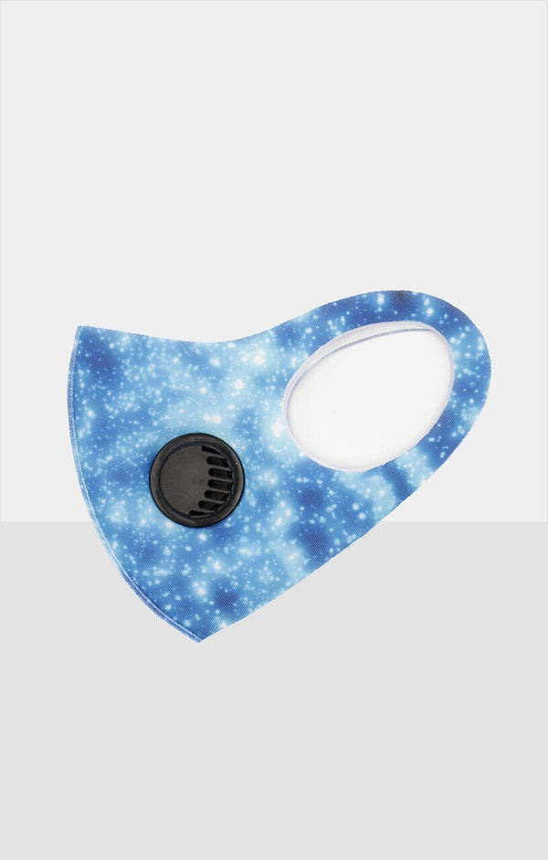 femme luxe Blue Galaxy Print Filtered Face Mask - Kelsea