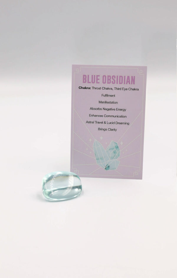 Femme Luxe Blue Obsidian Polished Healing Crystal Tumblestone