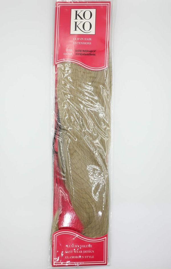 Femme Luxe California Blonde 26" Synthetic Straight Hair Extensions Clip In Piece - Auora