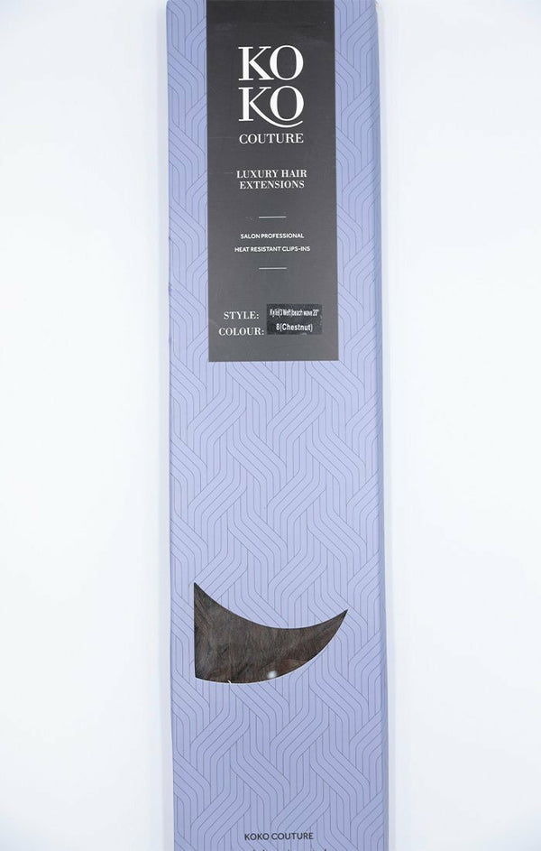 Femme Luxe Chestnut Thick 20" Synthetic Clip In Wavy Hair Extensions Set - Loren