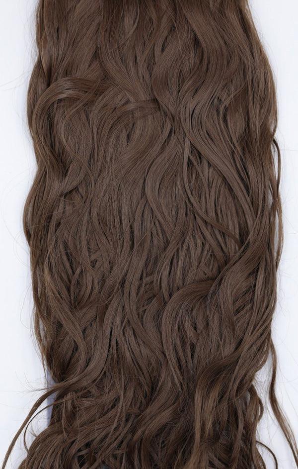 femme luxe Chestnut Thick 20" Synthetic Clip In Wavy Hair Extensions Set - Loren