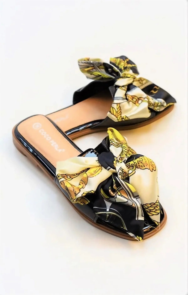 Femme Luxe Black Blush Satin Ribbon Sliders - Vivian