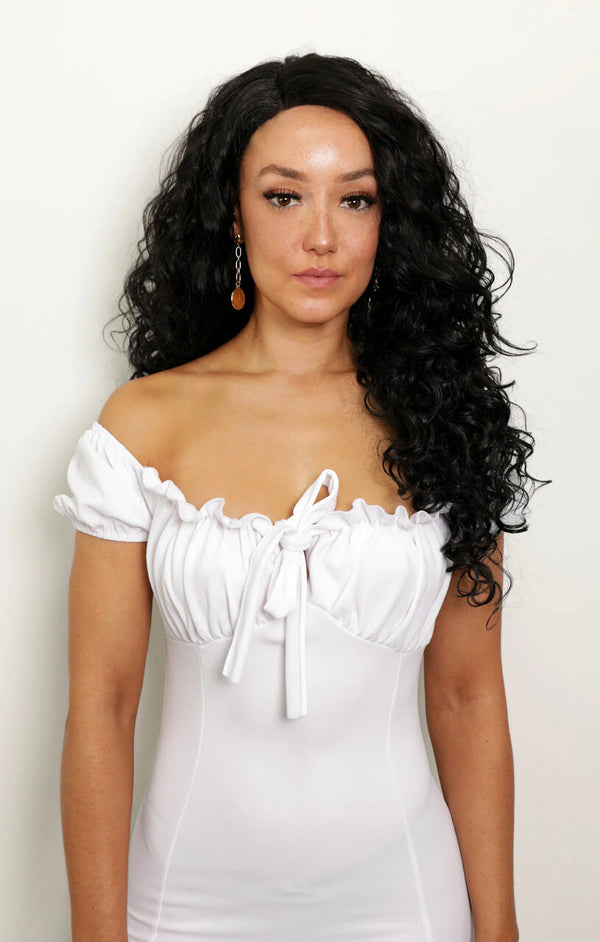 Femme Luxe Black Curly Lace Front Wig - Cher