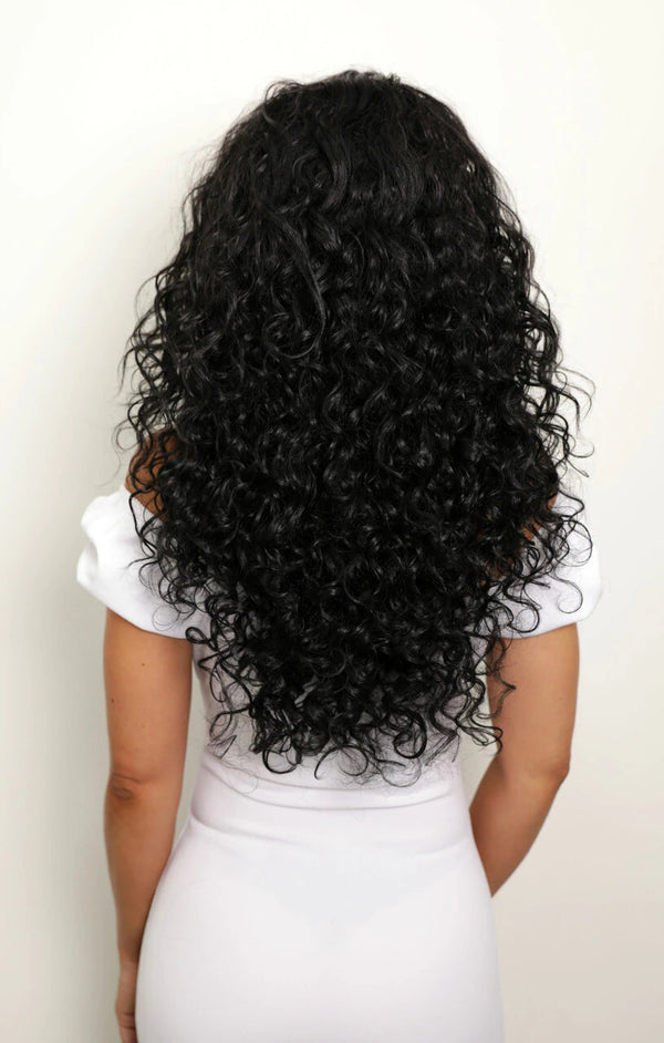 Femme Luxe Black Curly Lace Front Wig - Cher