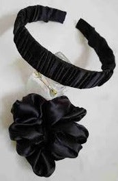 Femme Luxe Black Diagonal Wide Headband - Karlie