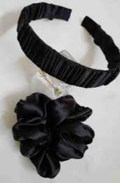 Femme Luxe Black Diagonal Wide Headband - Karlie
