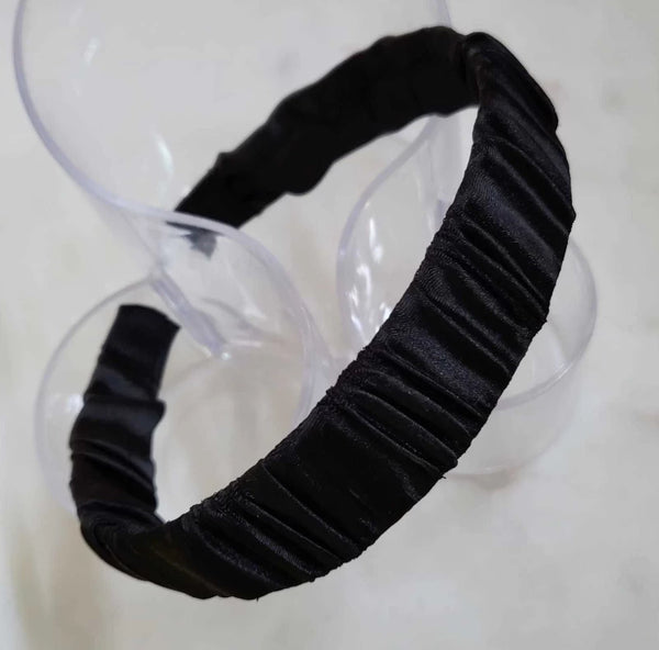 Femme Luxe Black Diagonal Wide Headband - Karlie