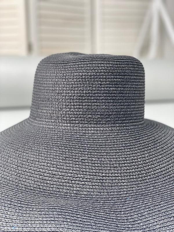 Femme Luxe Black Floppy Straw Hat - Blaze