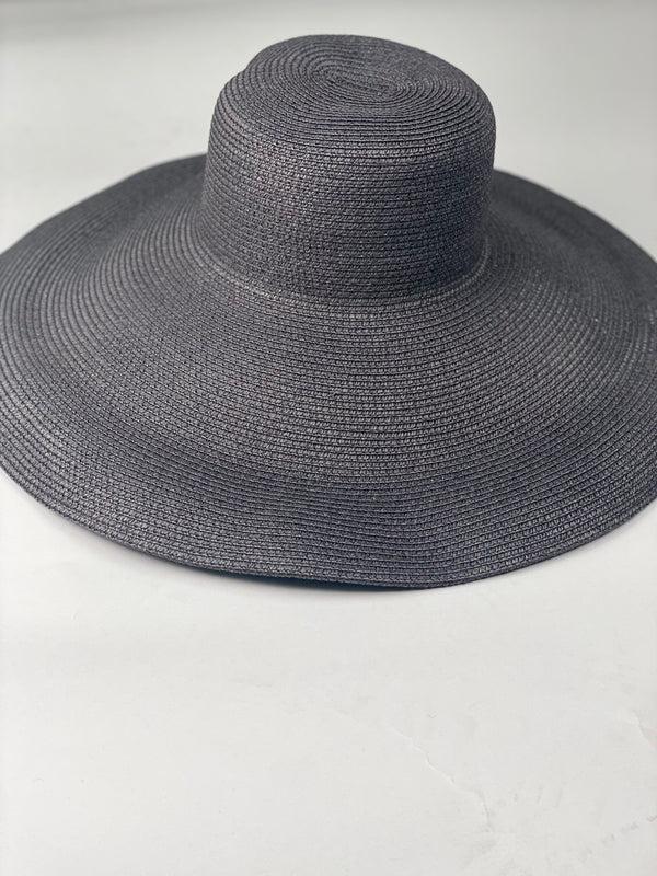 femme luxe Black Floppy Straw Hat - Blaze