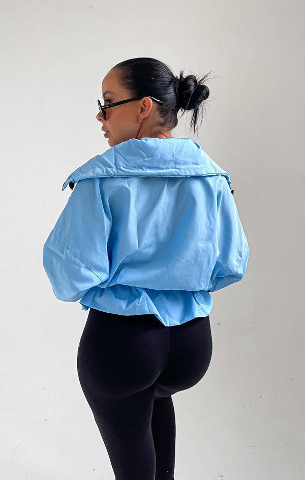 Femme Luxe Blue Tracksuit Elasticated Jacket - Polly