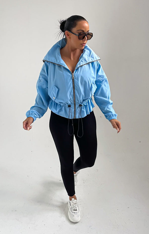 femme luxe Blue Tracksuit Elasticated Jacket - Polly