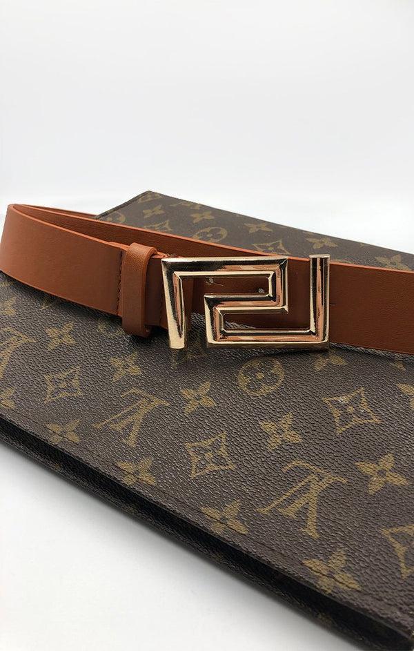 femme luxe Brown Geometric Belt - Katie