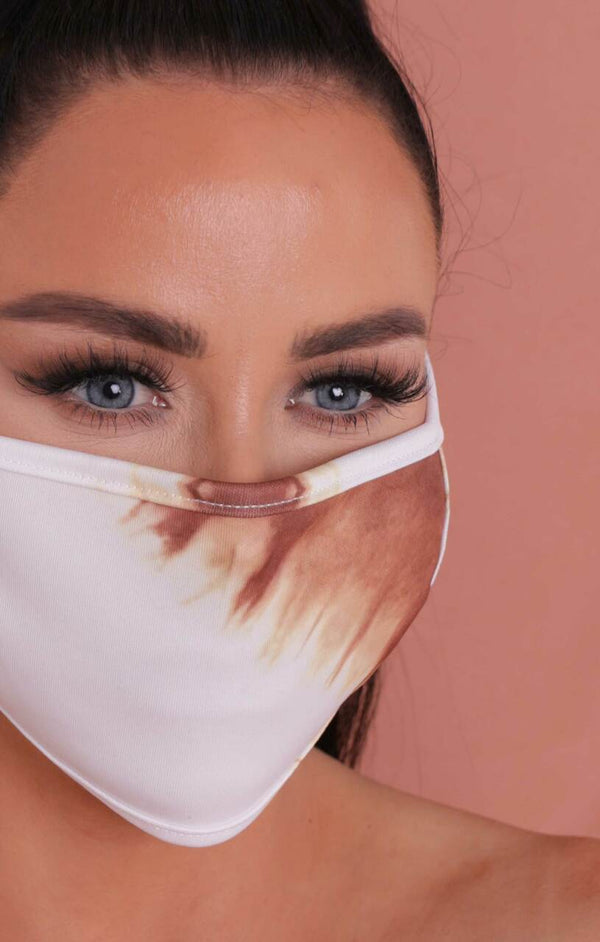 Femme Luxe Brown Printed Washable Face Mask