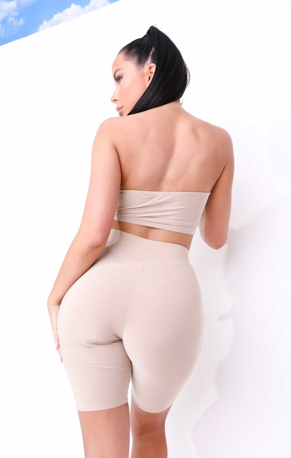 Femme Luxe Camel Slinky Bandeau Co-ord - Avery