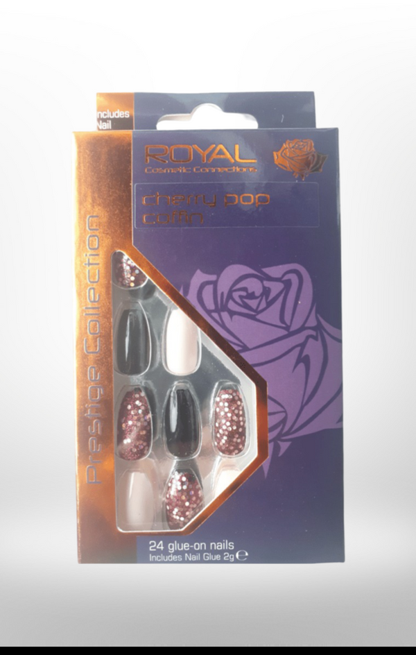 femme luxe Cherry Pop Coffin 24 Glue On Nails