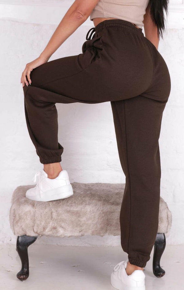 Femme Luxe Chocolate Cuffed Joggers - Lizzie