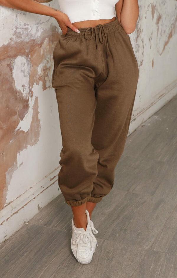 Femme Luxe Dark Green Cuffed Joggers - Lizzie