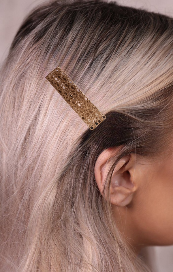 femme luxe Gold Hair Clip - Mila