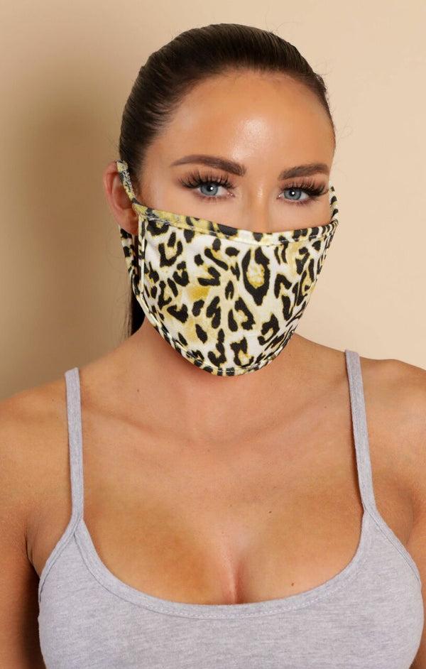 Femme Luxe Leopard Print Face Mask - Rosa