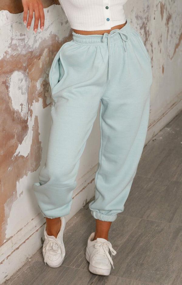 Femme Luxe Light Blue Cuffed Joggers - Lizzie