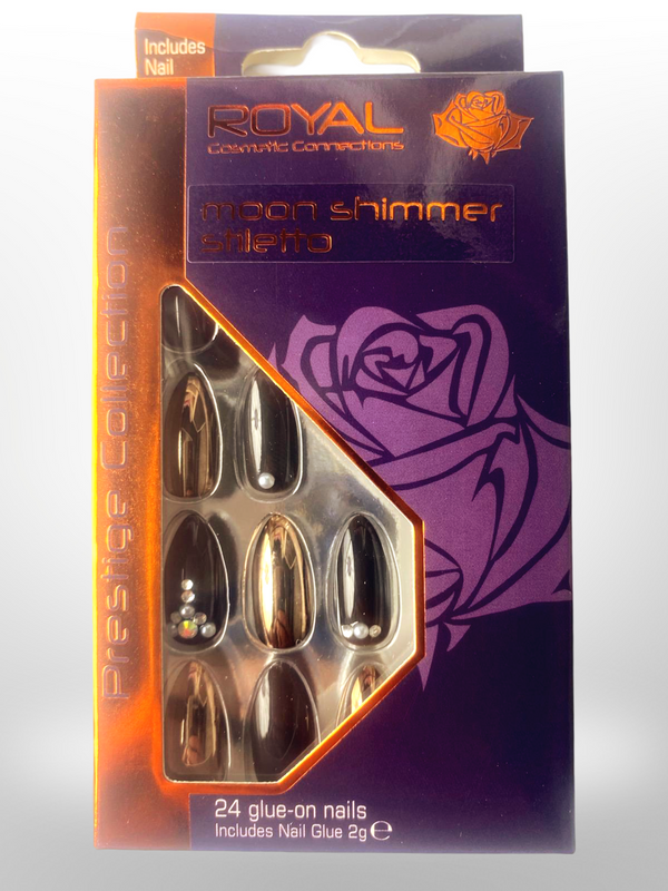 Femme Luxe Moon Shimmer Stiletto 24 Glue On Nails