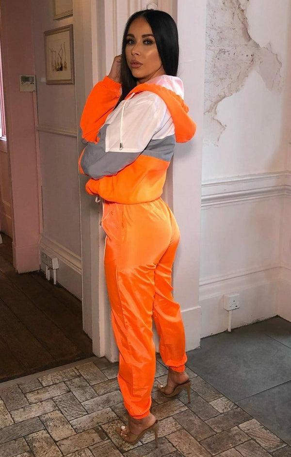 Femme Luxe Neon Orange Windbreaker Jacket - Willa