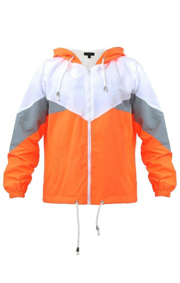 Femme Luxe Neon Orange Windbreaker Jacket - Willa