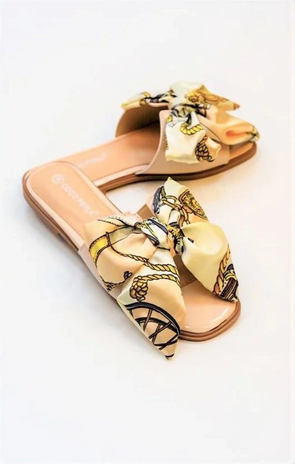femme luxe Nude Blush Satin Ribbon Sliders - Vivian