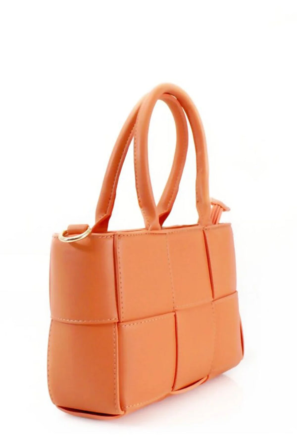 Femme Luxe Orange Weave Grab Bag - Emy