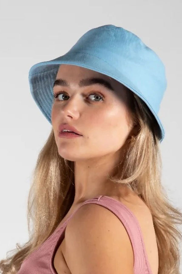 Femme Luxe Pastel Blue Reversible Bucket Hat - Adele