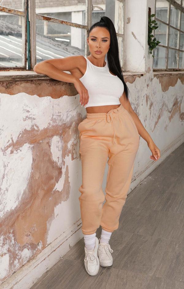 femme luxe Peach Cuffed Joggers - Lizzie