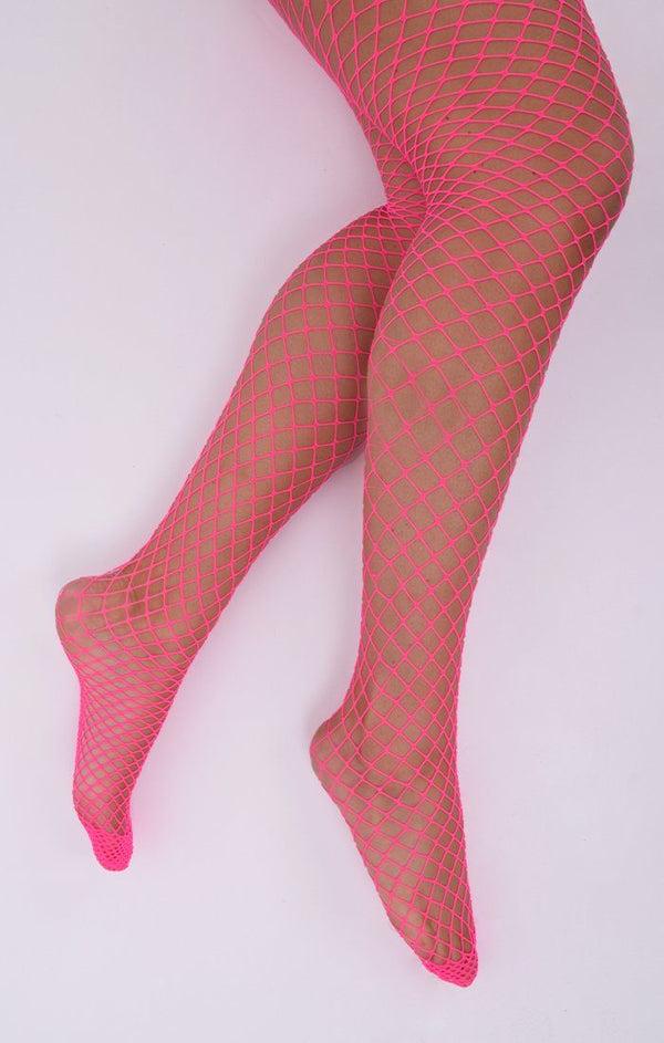 Femme Luxe Pink Fence Net Tights - Ensley