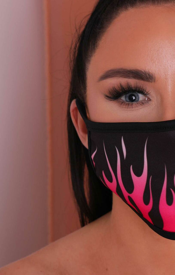 Femme Luxe Pink Flame Print Washable Face Mask