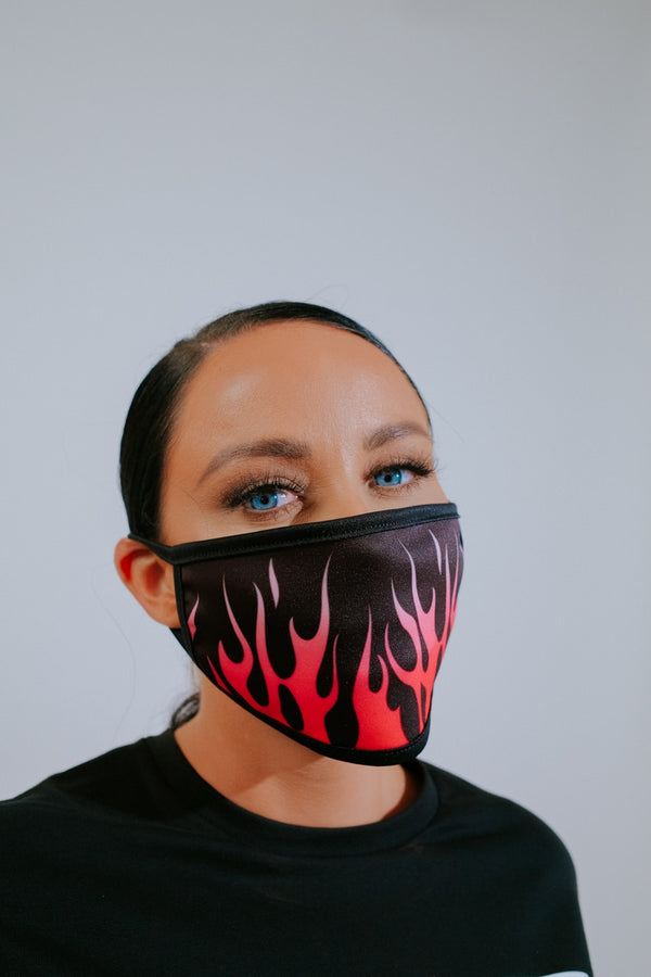 Femme Luxe Pink Flame Print Washable Face Mask