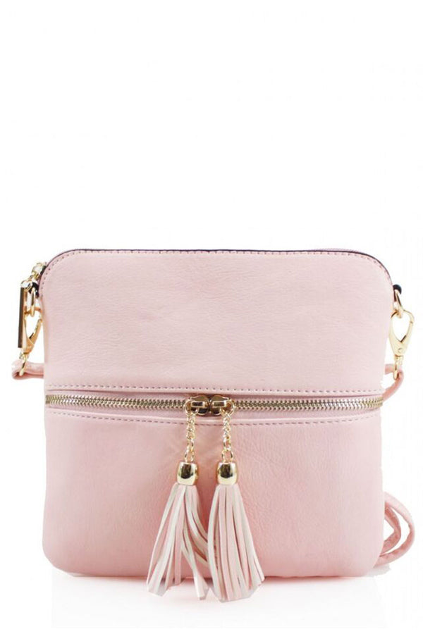 Femme Luxe Pink Tassel Crossbody Bag - Simone