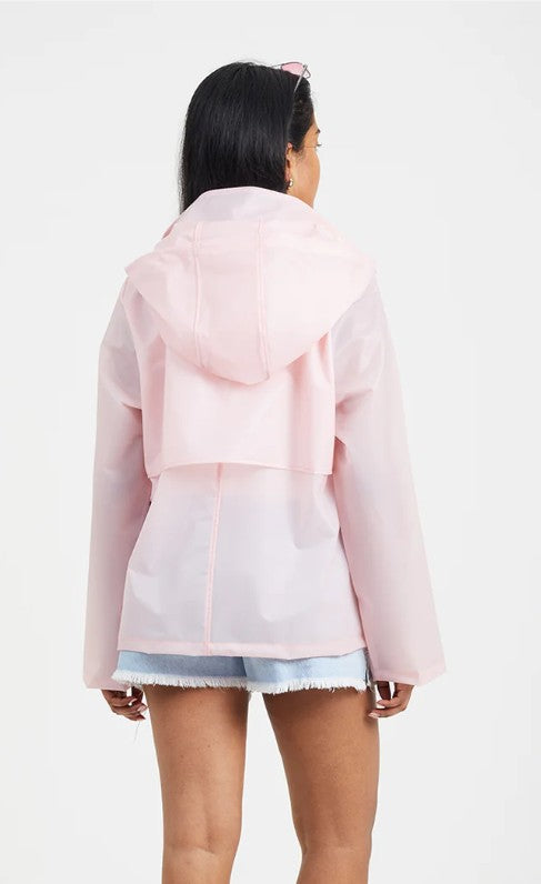 Femme Luxe Pink Waterproof Hooded Mac Jacket - Lori