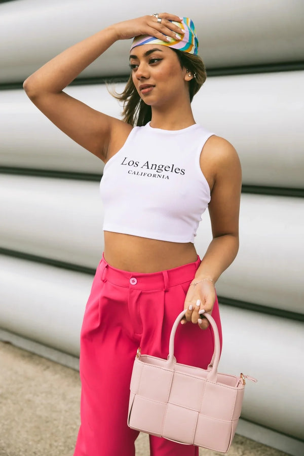 femme luxe Pink Weave Grab Bag - Emy