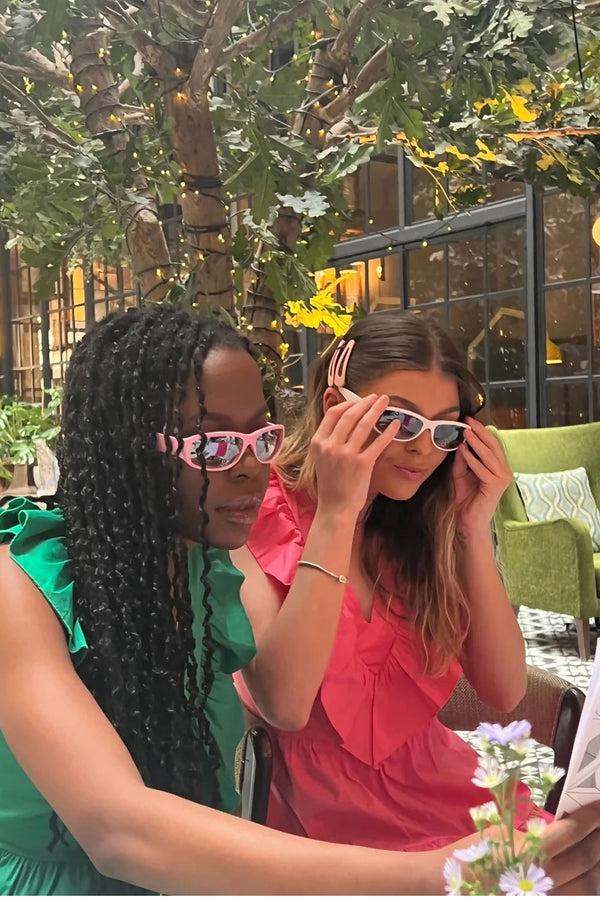 femme luxe Pink Y2K Chunky Square Sunglasses - Abby