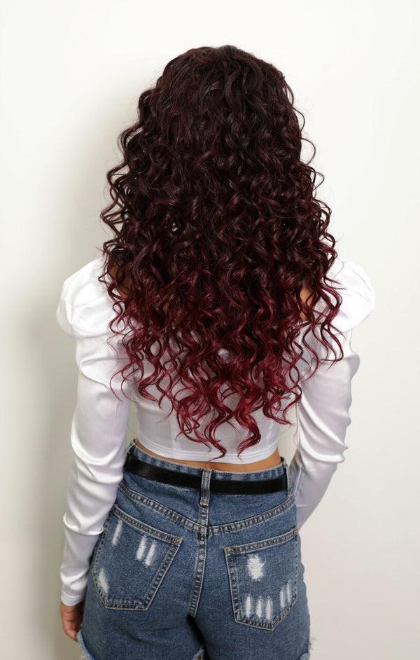Femme Luxe Red Curly Ombre Lace Front Wig - Rihanna