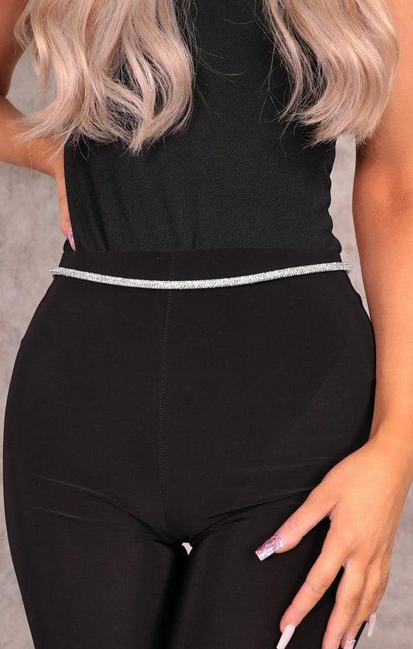 Femme Luxe Silver Diamante Rope Belt - Isobel