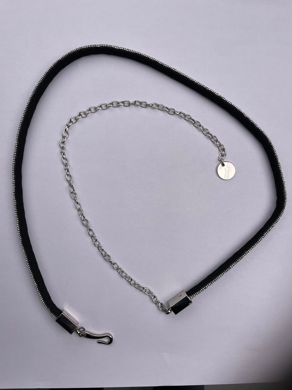 Femme Luxe Silver Diamante Rope Belt - Isobel