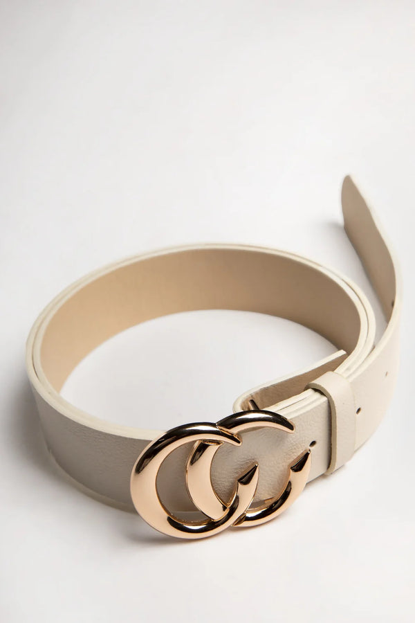 Femme Luxe Stone CC Gold Buckle PU Belt - Haydan