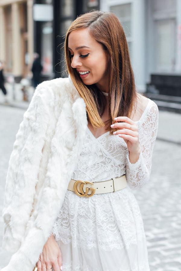 Femme Luxe Stone CG Gold Buckle PU Belt - Dallin