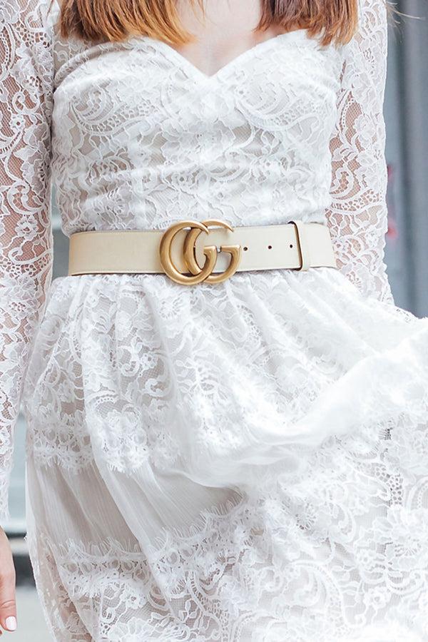 Femme Luxe Stone CG Gold Buckle PU Belt - Dallin