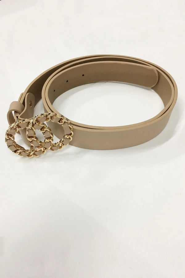 Femme Luxe Stone Double O Ring Buckle Belt - Zara