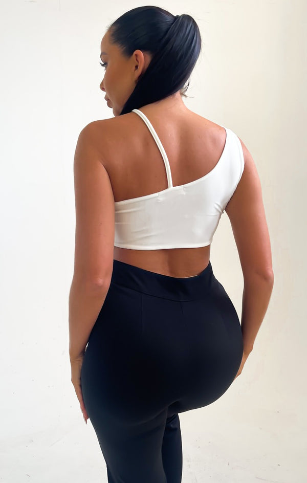 Femme Luxe White Ring Detail Strappy Bralette- Liza